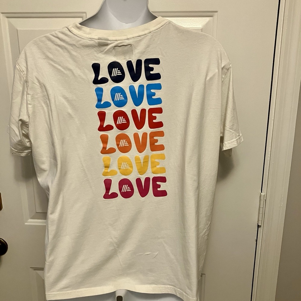 Aldi ALDImania T-Shirt Unisex Large White Graphic LOVE Print Limited Edition 5.0